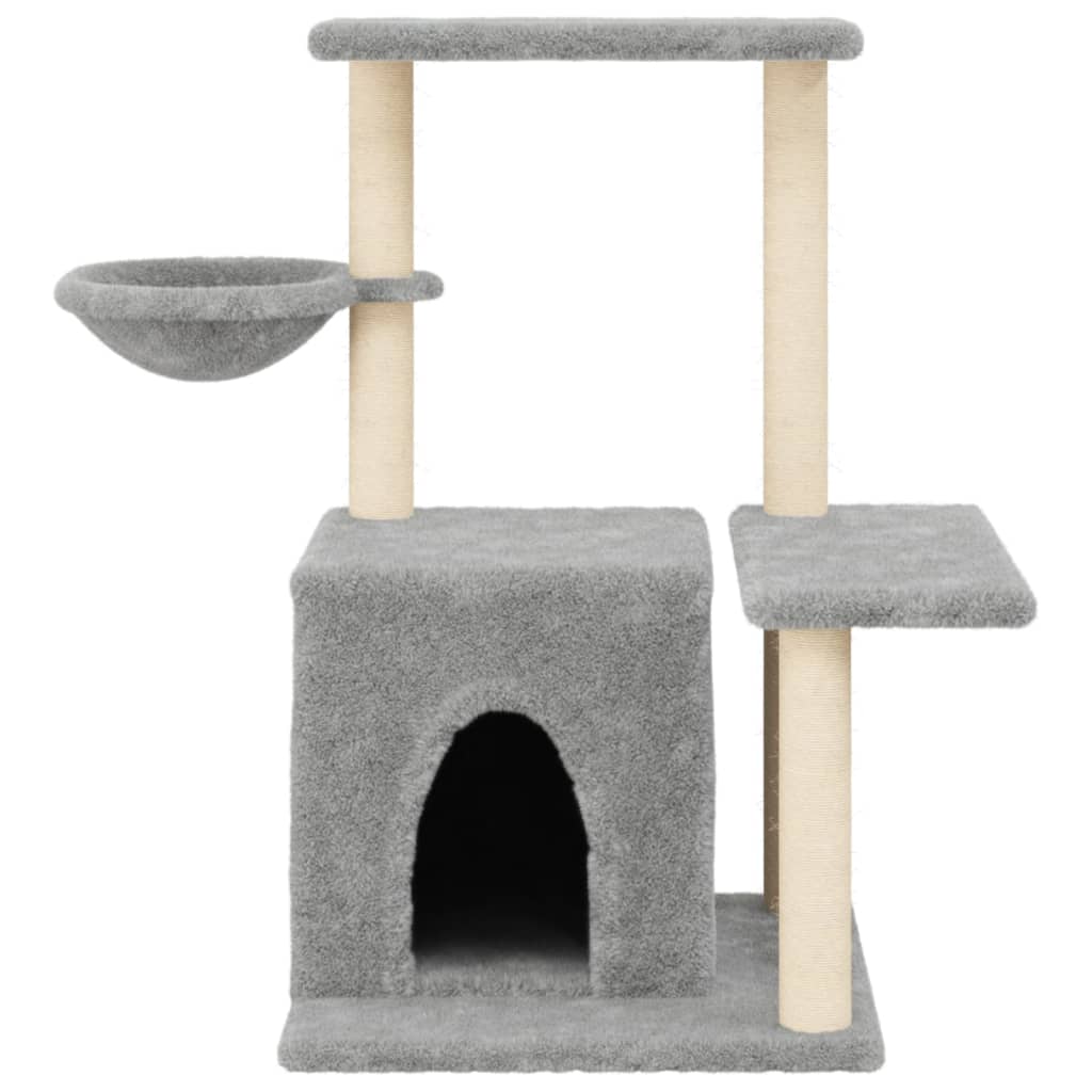Cat Tree with Sisal Scratching Posts Light Grey 83 cm