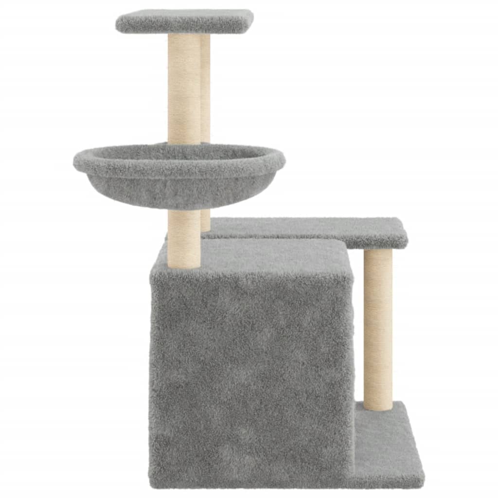 Cat Tree with Sisal Scratching Posts Light Grey 83 cm