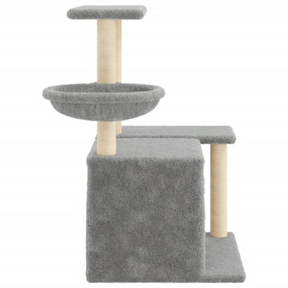 Cat Tree with Sisal Scratching Posts Light Grey 83 cm