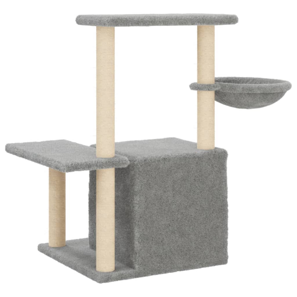 Cat Tree with Sisal Scratching Posts Light Grey 83 cm
