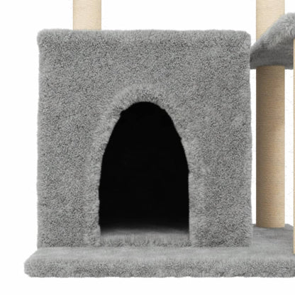 Cat Tree with Sisal Scratching Posts Light Grey 83 cm