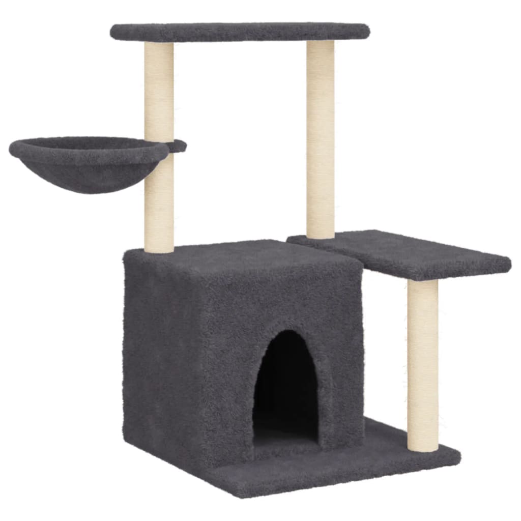 Cat Tree with Sisal Scratching Posts Dark Grey 83 cm