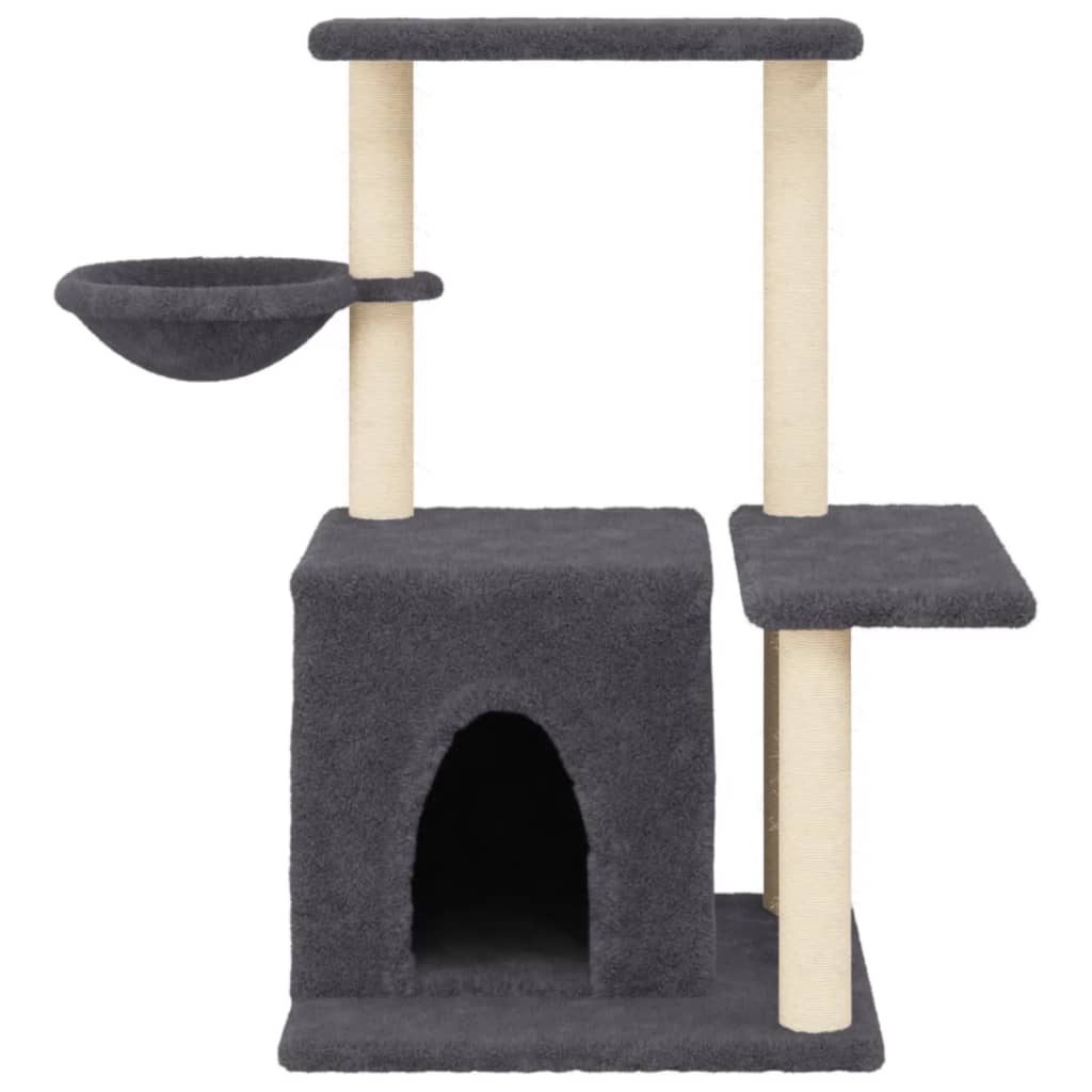 Cat Tree with Sisal Scratching Posts Dark Grey 83 cm