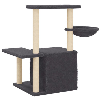 Cat Tree with Sisal Scratching Posts Dark Grey 83 cm