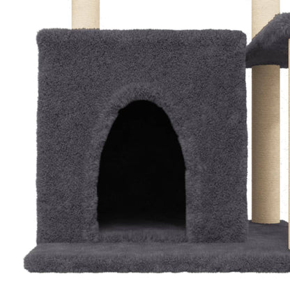 Cat Tree with Sisal Scratching Posts Dark Grey 83 cm