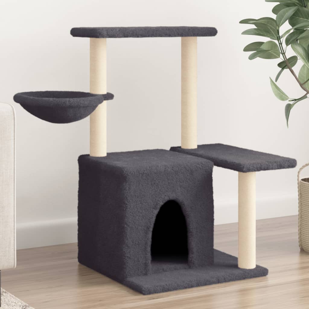 Cat Tree with Sisal Scratching Posts Dark Grey 83 cm