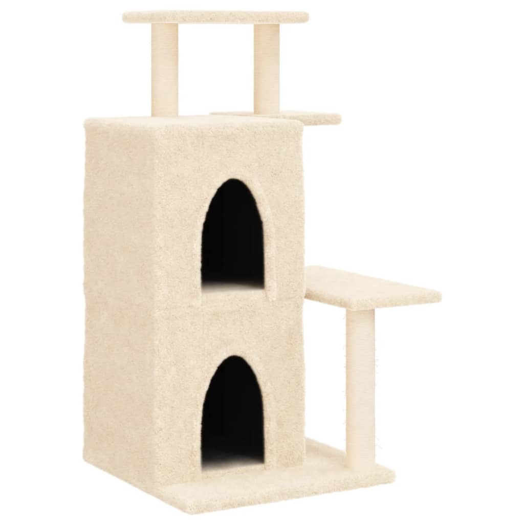 Cat Tree with Sisal Scratching Posts Cream 97 cm