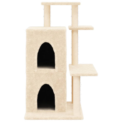 Cat Tree with Sisal Scratching Posts Cream 97 cm