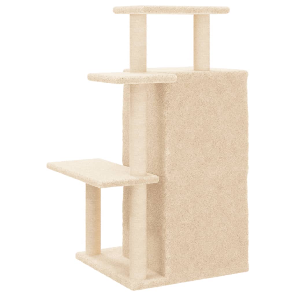 Cat Tree with Sisal Scratching Posts Cream 97 cm