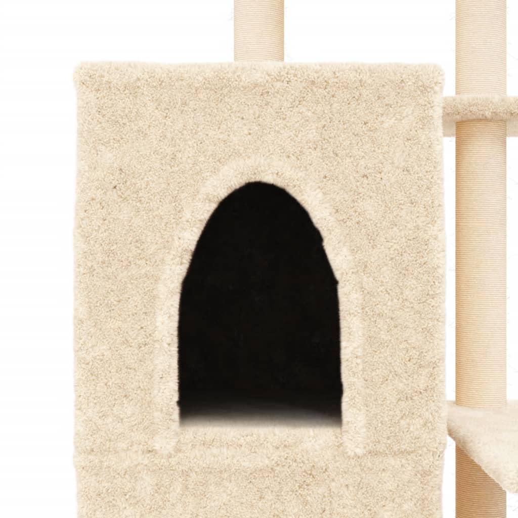 Cat Tree with Sisal Scratching Posts Cream 97 cm