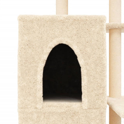 Cat Tree with Sisal Scratching Posts Cream 97 cm