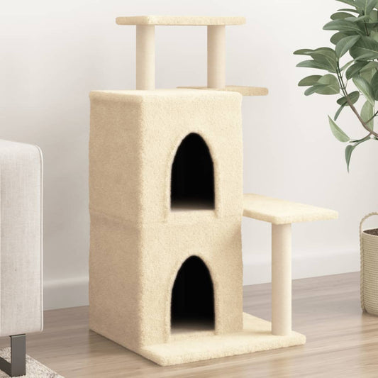 Cat Tree with Sisal Scratching Posts Cream 97 cm