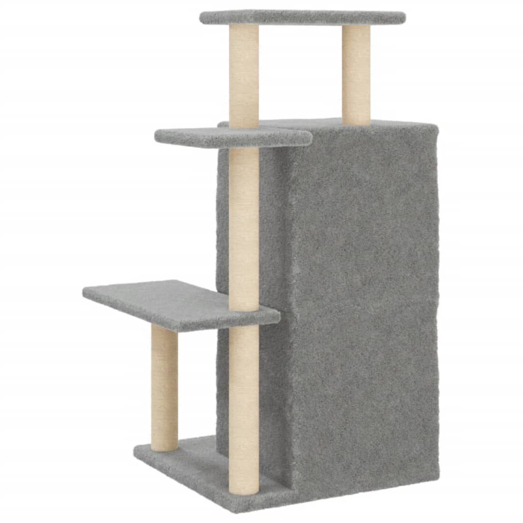 Cat Tree with Sisal Scratching Posts Light Grey 97 cm