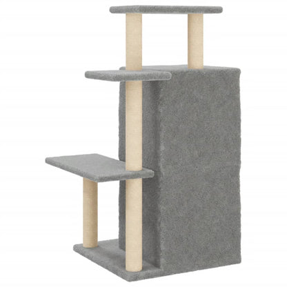 Cat Tree with Sisal Scratching Posts Light Grey 97 cm