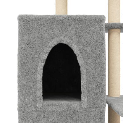 Cat Tree with Sisal Scratching Posts Light Grey 97 cm
