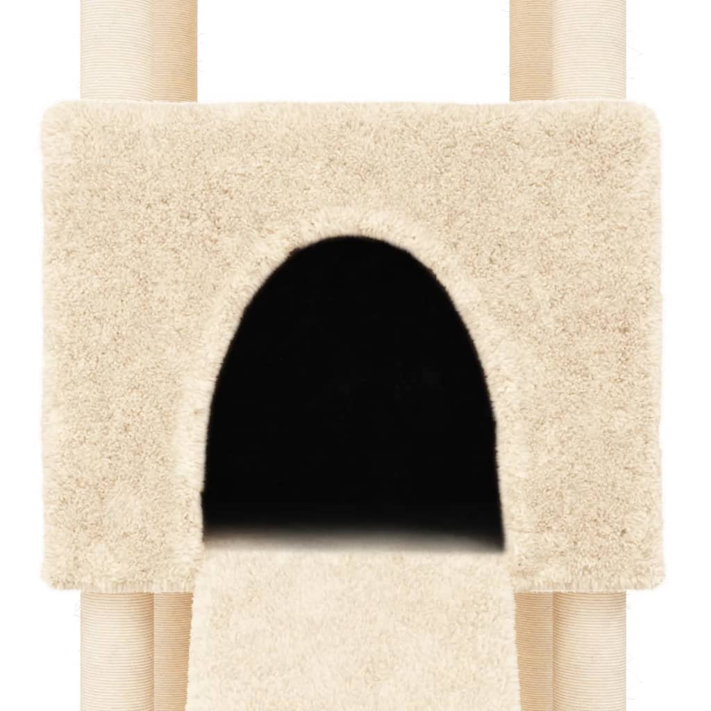 Cat Tree with Sisal Scratching Posts Cream 153 cm