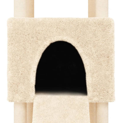 Cat Tree with Sisal Scratching Posts Cream 153 cm