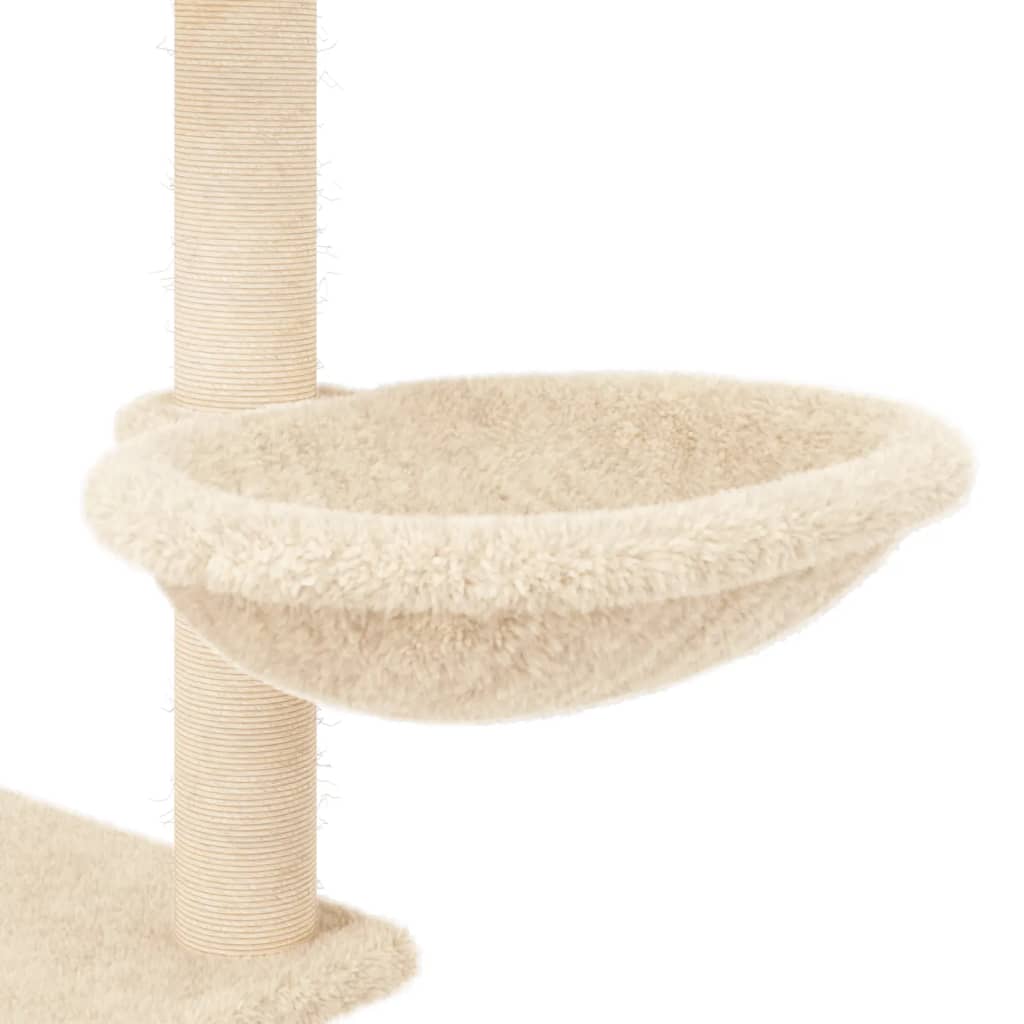 Cat Tree with Sisal Scratching Posts Cream 153 cm