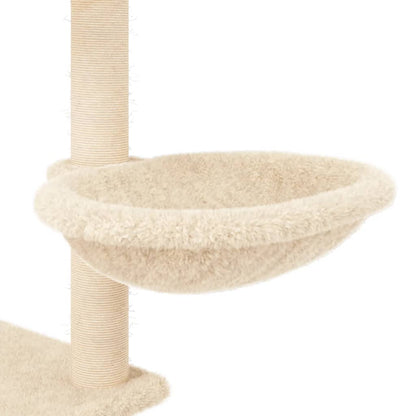Cat Tree with Sisal Scratching Posts Cream 153 cm
