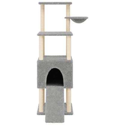 Cat Tree with Sisal Scratching Posts Light Grey 153 cm