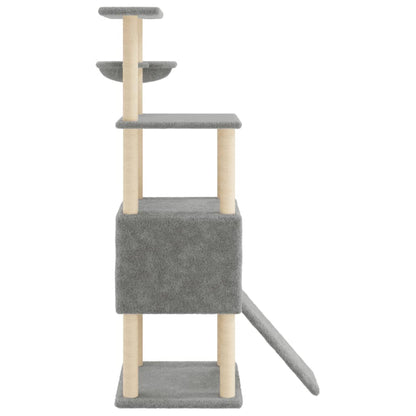 Cat Tree with Sisal Scratching Posts Light Grey 153 cm