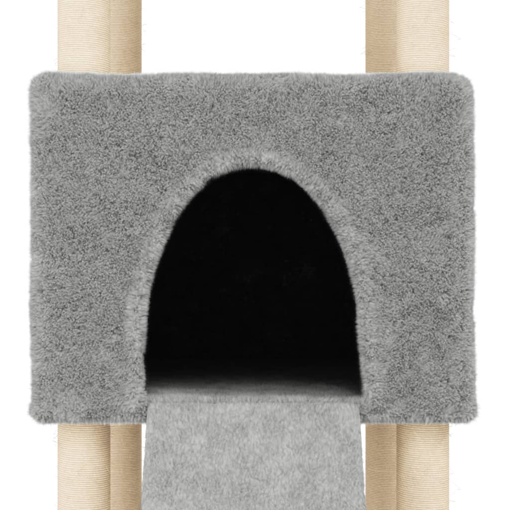 Cat Tree with Sisal Scratching Posts Light Grey 153 cm