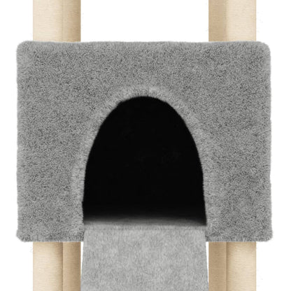 Cat Tree with Sisal Scratching Posts Light Grey 153 cm