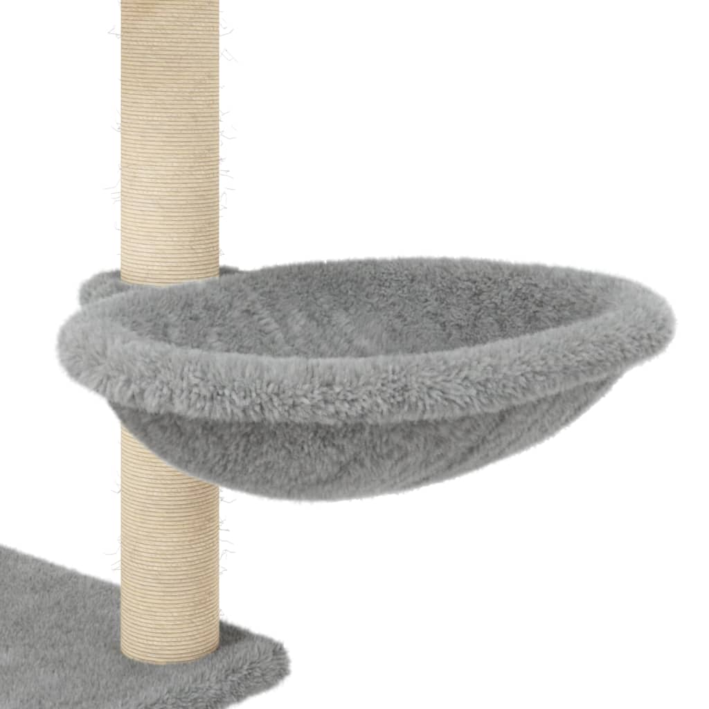 Cat Tree with Sisal Scratching Posts Light Grey 153 cm