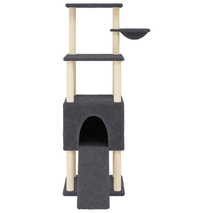 Cat Tree with Sisal Scratching Posts Dark Grey 153 cm
