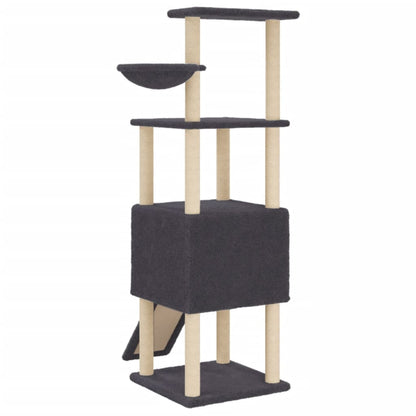 Cat Tree with Sisal Scratching Posts Dark Grey 153 cm
