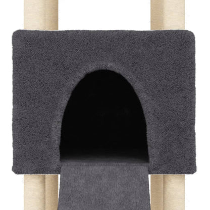 Cat Tree with Sisal Scratching Posts Dark Grey 153 cm