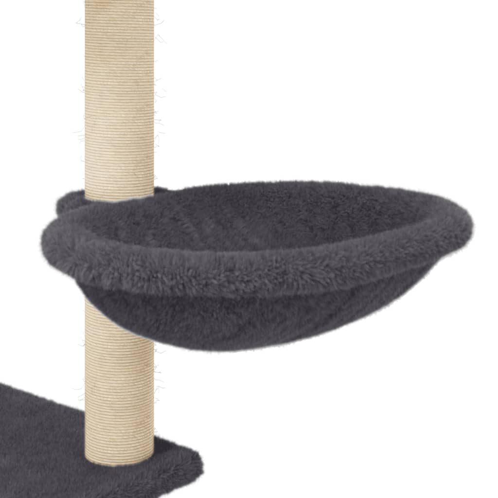 Cat Tree with Sisal Scratching Posts Dark Grey 153 cm