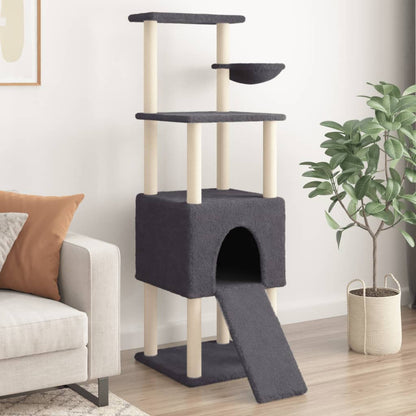 Cat Tree with Sisal Scratching Posts Dark Grey 153 cm