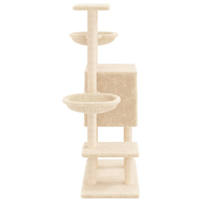 Cat Tree with Sisal Scratching Posts Cream 117 cm