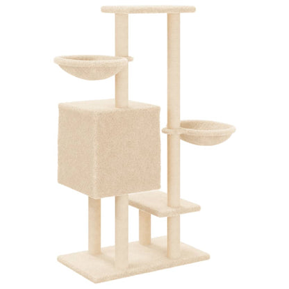 Cat Tree with Sisal Scratching Posts Cream 117 cm