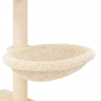 Cat Tree with Sisal Scratching Posts Cream 117 cm