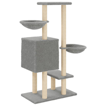 Cat Tree with Sisal Scratching Posts Light Grey 117 cm