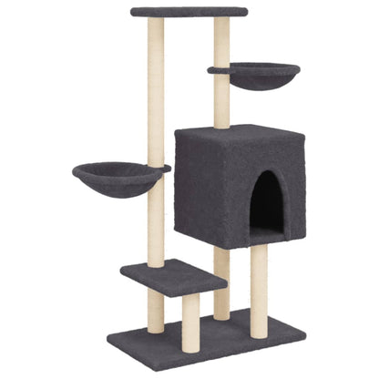 Cat Tree with Sisal Scratching Posts Dark Grey 117 cm