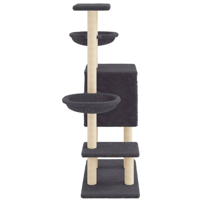 Cat Tree with Sisal Scratching Posts Dark Grey 117 cm