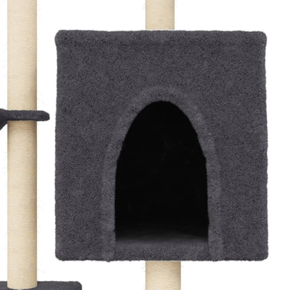 Cat Tree with Sisal Scratching Posts Dark Grey 117 cm