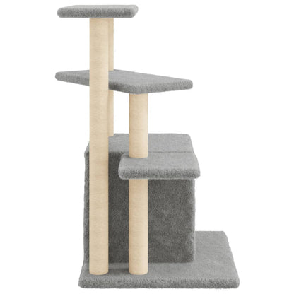 Cat Tree with Sisal Scratching Posts Light Grey 83.5 cm
