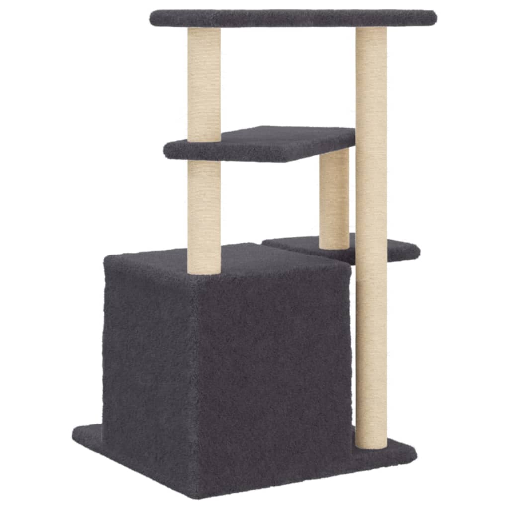 Cat Tree with Sisal Scratching Posts Dark Grey 83.5 cm