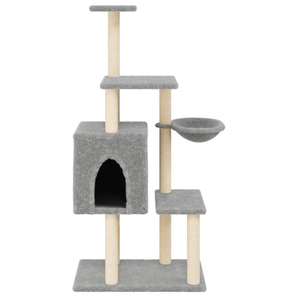 Cat Tree with Sisal Scratching Posts Light Grey 131 cm