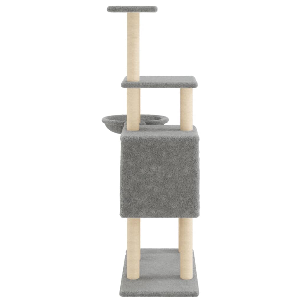 Cat Tree with Sisal Scratching Posts Light Grey 131 cm