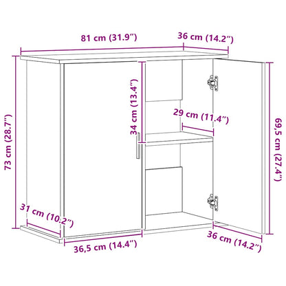 Aquarium Stand White 81x36x73 cm Engineered Wood