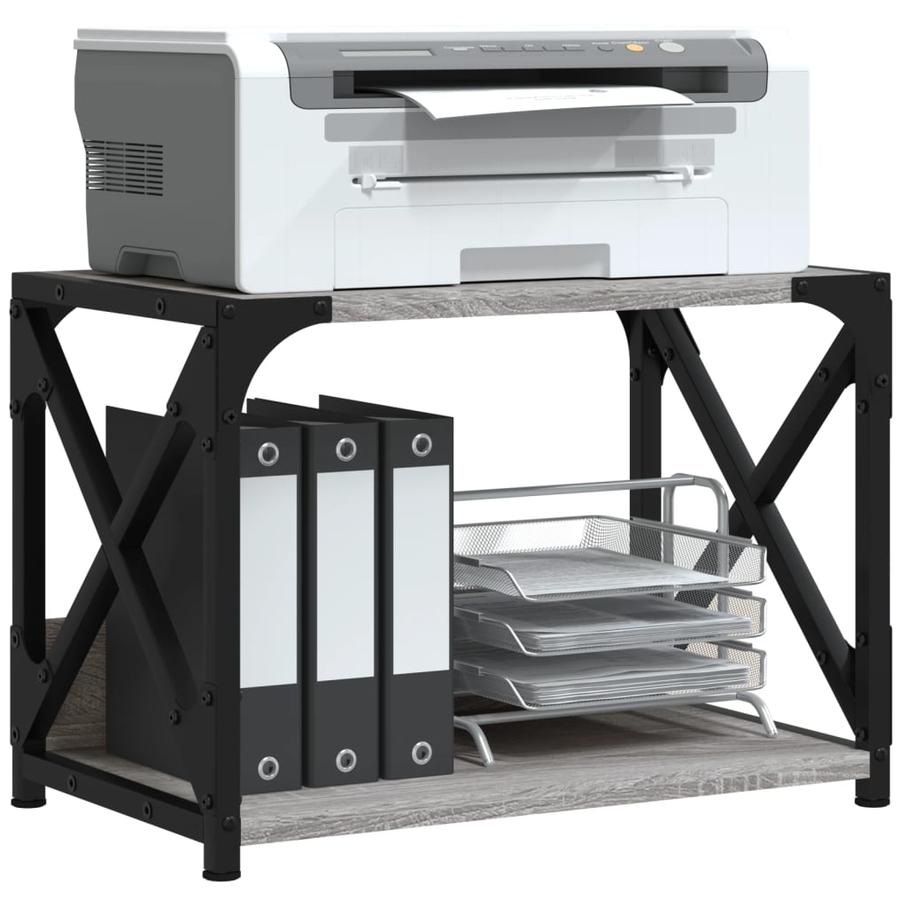 Printer Stand 2-Tier Grey Sonoma 44x26x31.5 cm Engineered Wood