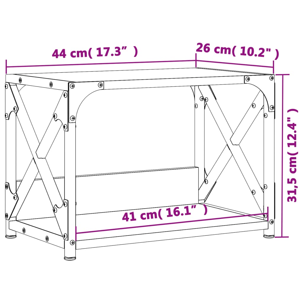 Printer Stand 2-Tier Grey Sonoma 44x26x31.5 cm Engineered Wood