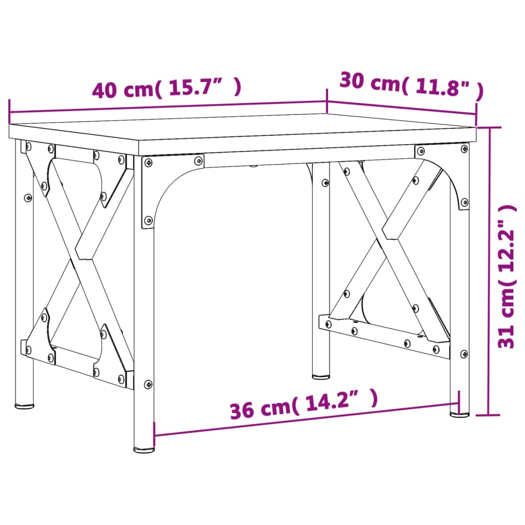 Printer Stand Grey Sonoma 40x30x31 cm Engineered Wood