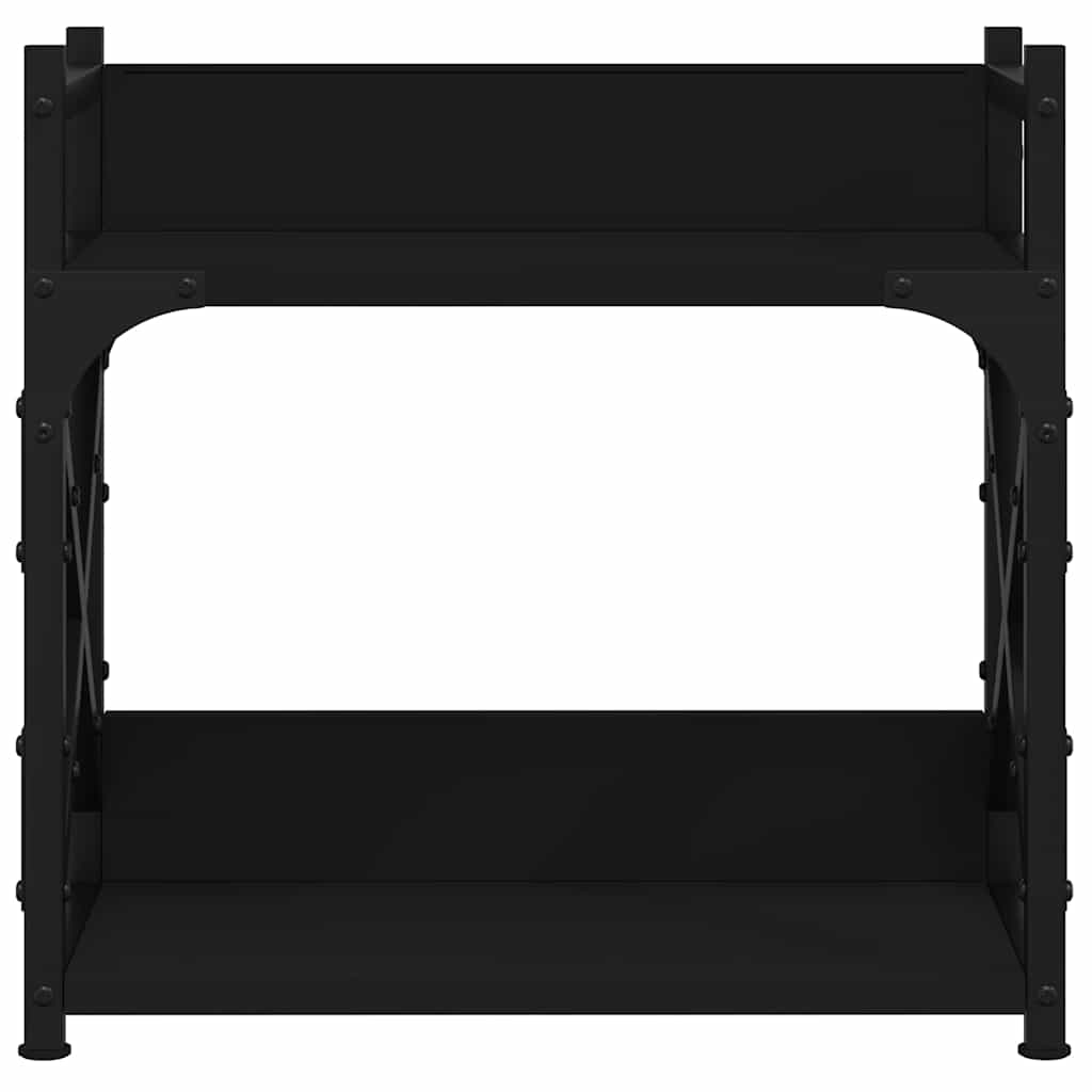Printer Stand 2-Tier Black 40x20x40 cm Engineered Wood