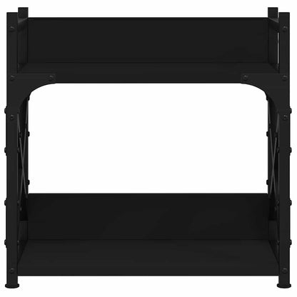 Printer Stand 2-Tier Black 40x20x40 cm Engineered Wood
